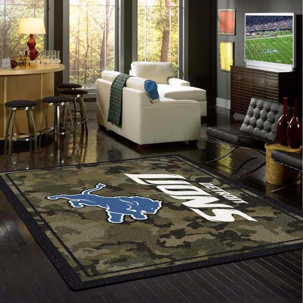 Detroit Lions Camo Carpet Area Rug