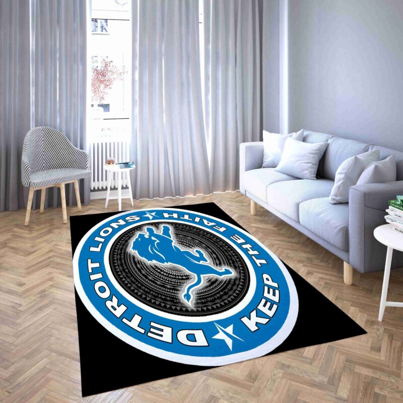 Detroit Lowen Logo Nfl Carpet Area Rug